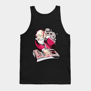 Cartoon DJ Santa Claus Tank Top